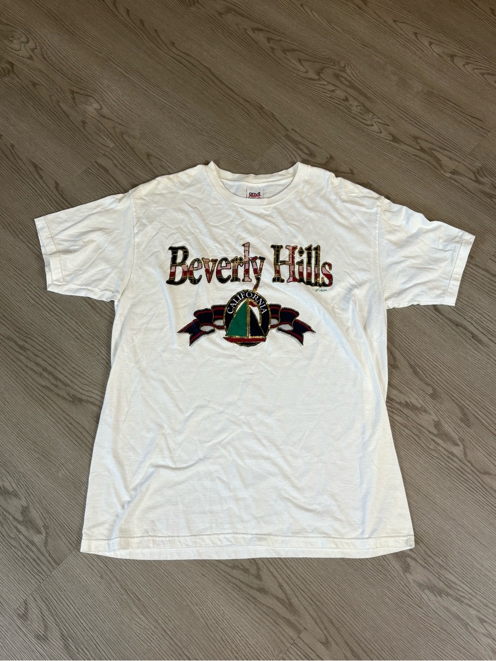 Anvil White Beverly Hills Graphic Tee